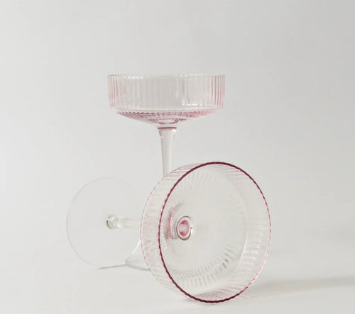 RIBBED COCKTAIL GLASSES- SET 4 BLUSH