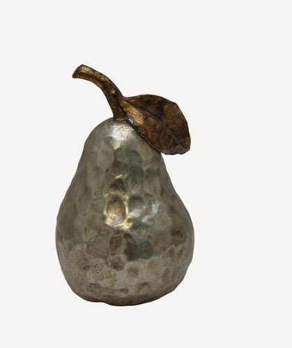 Silver Pear Ornament Small - French Country