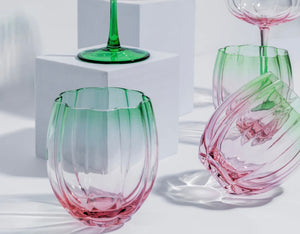PETAL STEMLESS GLASS- WATERMELON- SET OF 4