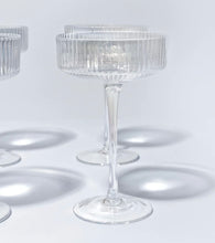 Load image into Gallery viewer, IRIDESCENT RIBBED COCKTAIL GLASSES- SET OF 4