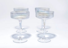 Load image into Gallery viewer, IRIDESCENT RIBBED COCKTAIL GLASSES- SET OF 4