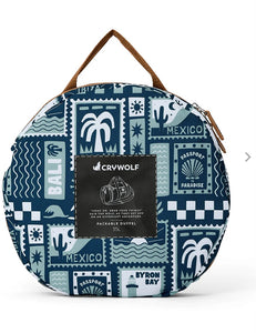 Crywolf PACKABLE DUFFEL BAG Blue Postcards