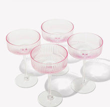Load image into Gallery viewer, RIBBED COCKTAIL GLASSES- SET 4 BLUSH