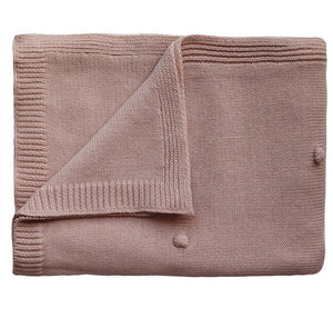 Knitted Blanket - Textured Dots Blush