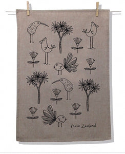 Karen Design Natural Tea Towel (Variety of Prints)