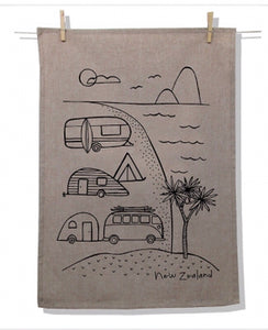 Karen Design Natural Tea Towel (Variety of Prints)