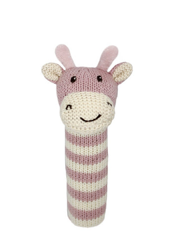 Lily & George - Ellie Stripey Giraffe Stick Rattle