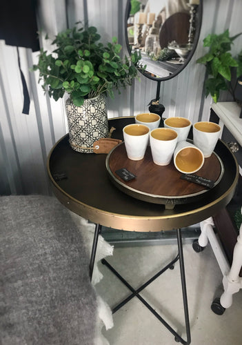 Gold + Black Side Table