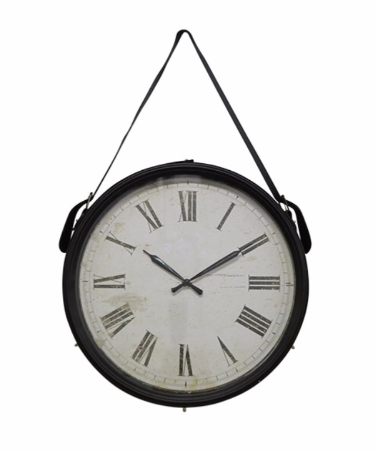 Hanging Clock Faux Leather Strap