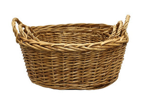 Willow Washing Basket Oval