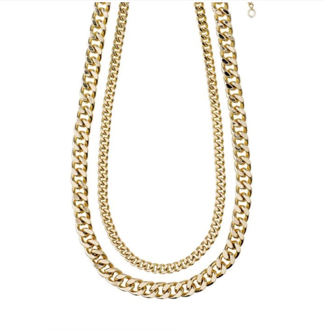 Water Necklace-Chains Set- Gold Plated - Pilgrim