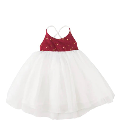 Karibou Kids - Willa Linen Tutu Dress - Golden Stars