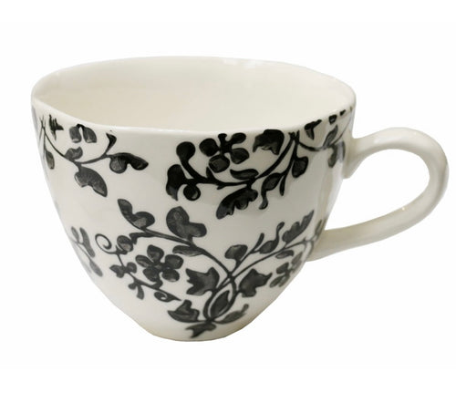 Florentine Noir Handpainted Cups - S/4
