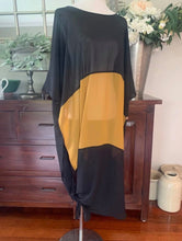 Load image into Gallery viewer, Lotti Button Scooped Dress/Tunic - Black with Whiskey