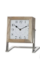 Load image into Gallery viewer, Square Wood Desk Clock - 23cm