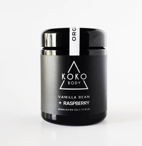 Vanilla Bean + Raspberry Himalayan Salt Scrub - Koko Body