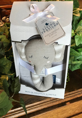 Muslin Swaddle & Rattle - Living Textiles