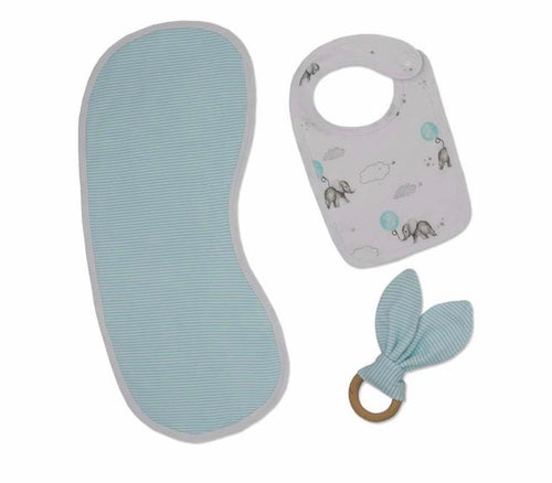 Bib, Burp & Teether Set - 3 Designs