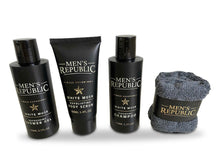 Load image into Gallery viewer, Mens Republic Grooming Kit - 4pc Shower Cleansing in Carry Bag