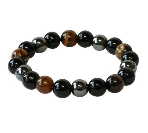 Tiger Eye, Onyx and Haematite Bracelet