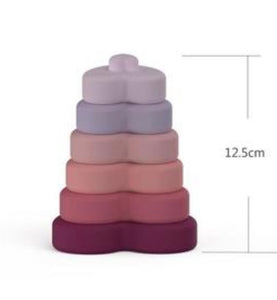 Silicone Heart Baby Stacking Toys