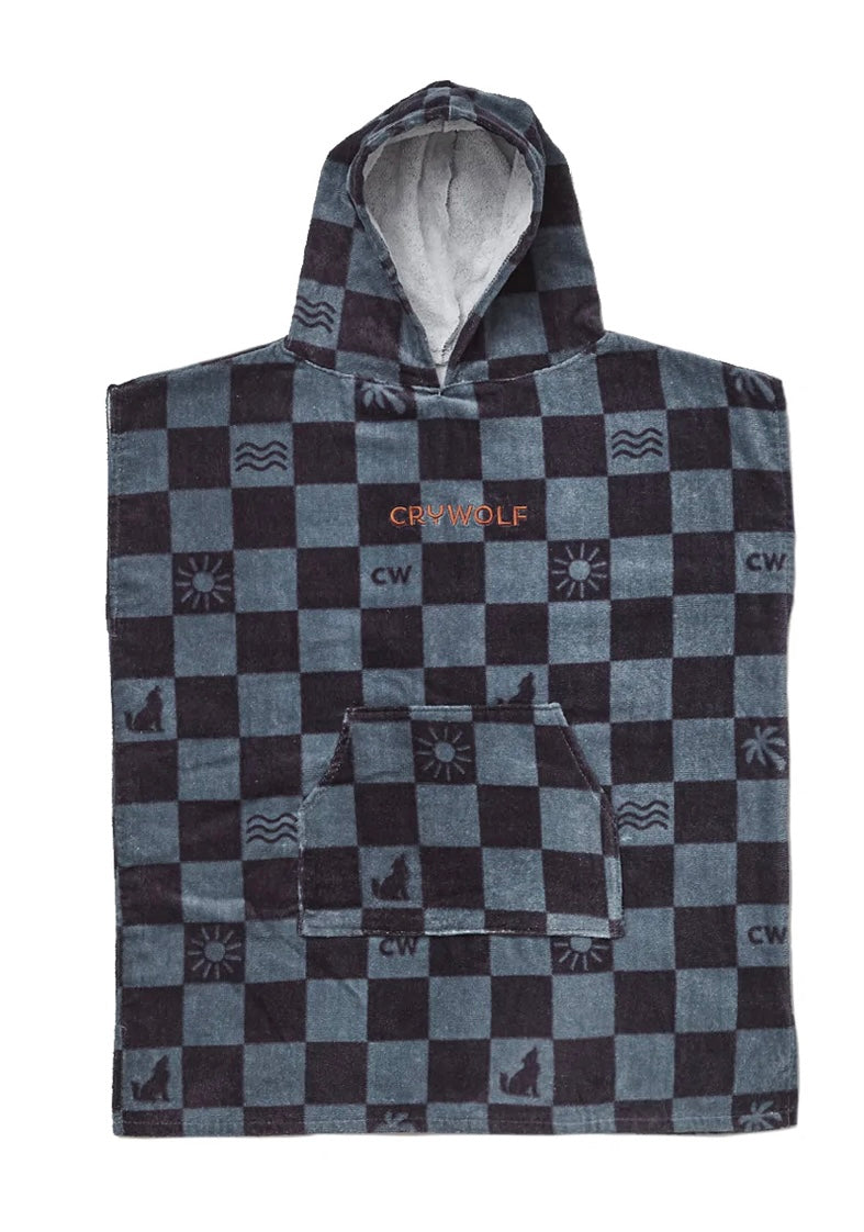 Hooded Towel Blue Checkered - Crywolf