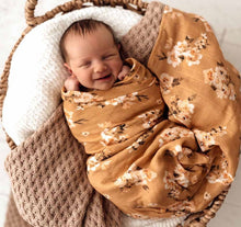 Load image into Gallery viewer, Snuggle Hunny Golden Flower Organic Muslin Wrap