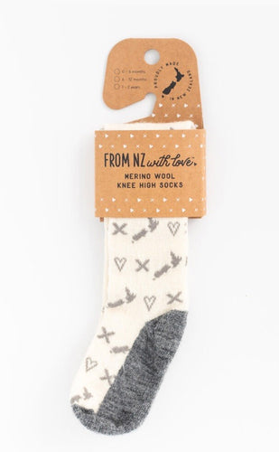 Merino Wool Knee High Socks - From NZ with love