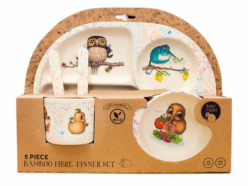 Eco-Friendly Bamboo Fibre 5 Piece Dinner Set