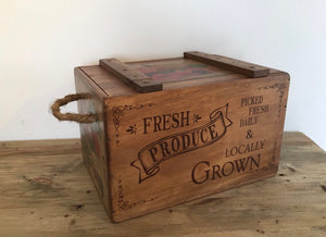 Wooden Vegetable Box with Lid