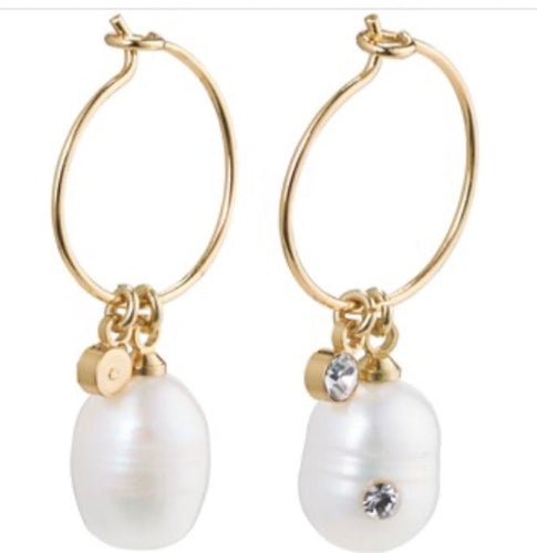 Love Hoops - Pearl - Gold Plated - Pilgrim
