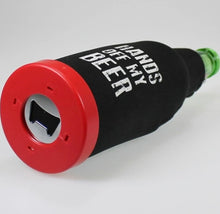 Load image into Gallery viewer, Moana Road - Hands off my Beer - Zip up Stubbie Holder with Opener