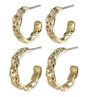 Load image into Gallery viewer, Pilgrim Pauline Earrings - Gold Plated - Crystal