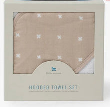 Load image into Gallery viewer, Hooded Towel + Wash Cloth - Taupe Cross