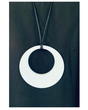 Load image into Gallery viewer, Two Blonde Bobs - Large White Retro Circle Necklace