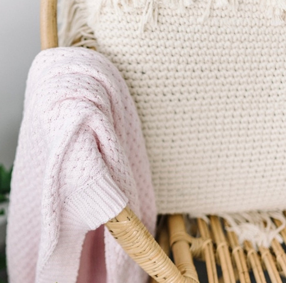Snuggle Hunny - Blush Pink | Diamond Knit Baby Blanket
