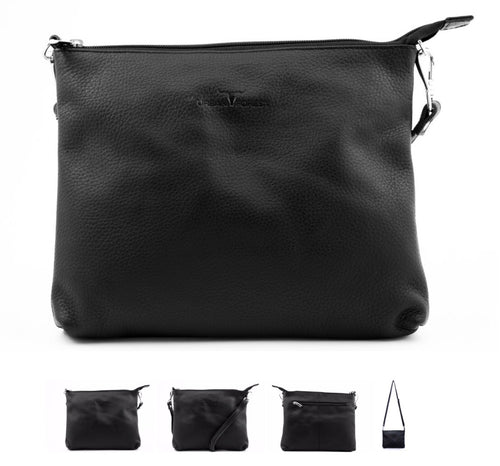 Emma Leather Sling Bag - Black