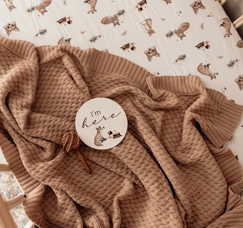 Snuggle Hunny - Hazelnut | Diamond Knit Baby Blanket