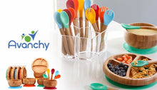 Load image into Gallery viewer, Avanchy Bamboo Suction Baby Plate &amp; Spoon Set