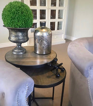 Load image into Gallery viewer, Iron &amp; Wood Nesting Tables Set of 2