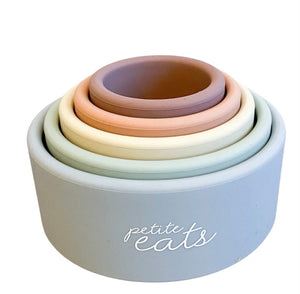 Petite Eats Round Stacking Cups - Pastel