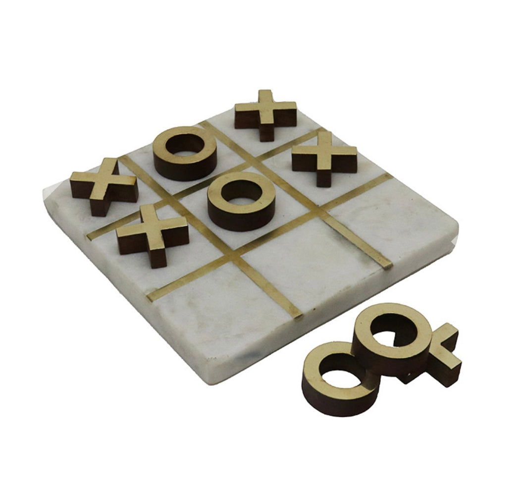 Tic Tac Toe - Marble/Brass