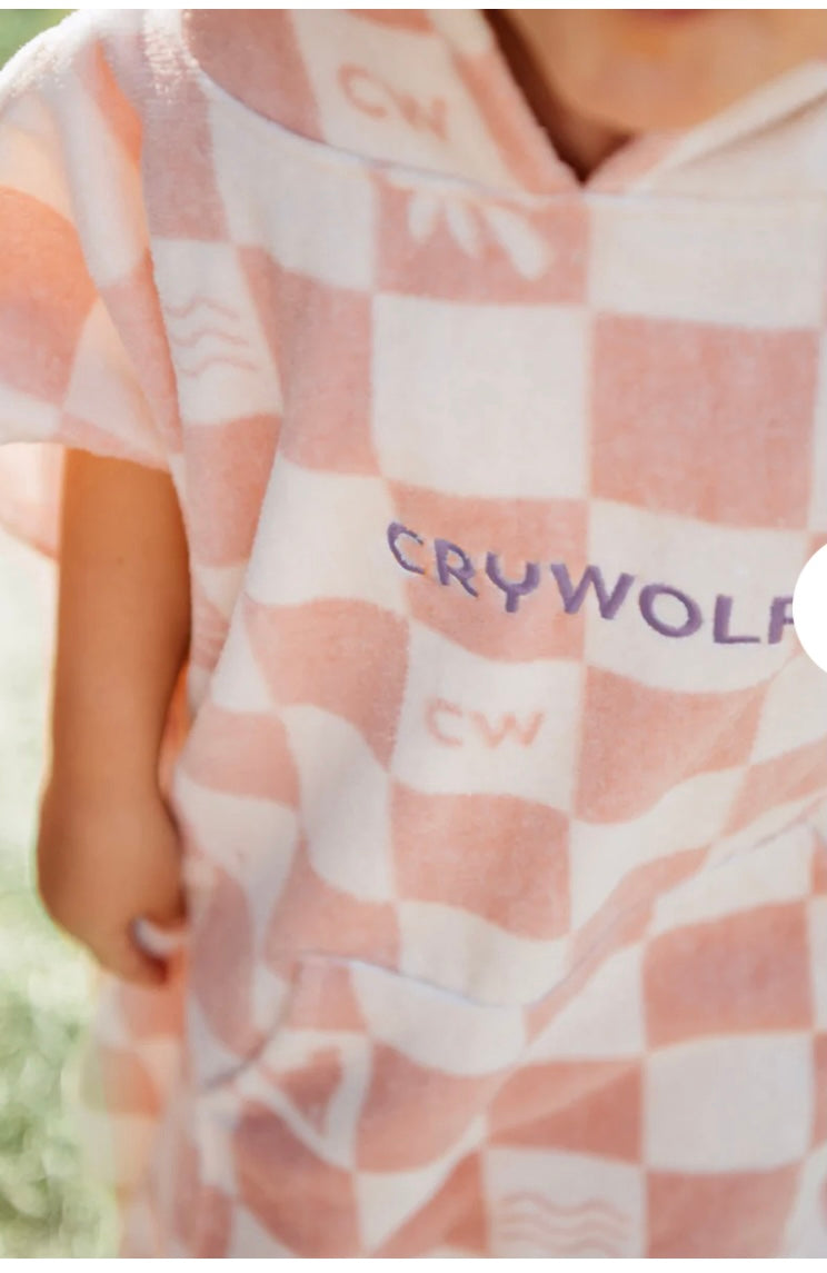 Hooded Towel Blush Checkered - Crywolf