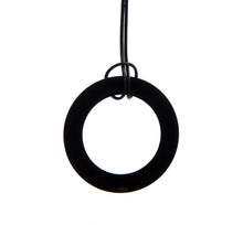 Load image into Gallery viewer, Two Blonde Bobs - Large Black Circle Necklace