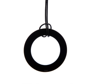 Two Blonde Bobs - Large Black Circle Necklace
